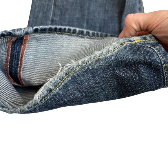 Y2K‎ Paper Denim & Cloth Flared Bootcut Jeans Med-Dark Wash Size 31 Low-Rise - Picture 6 of 11